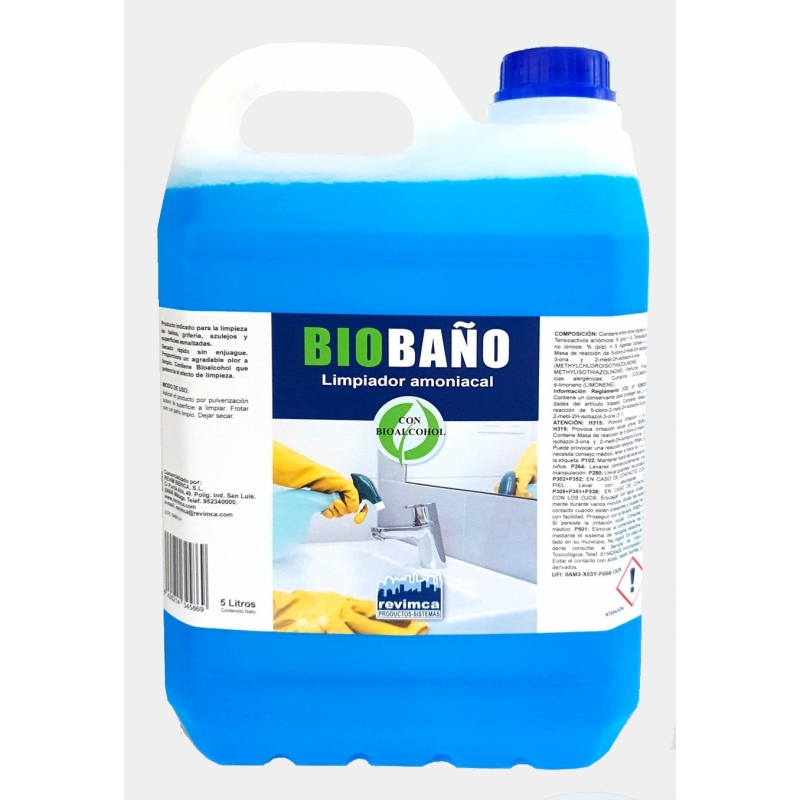 BIOBAÑO LIMPIADOR AMONIACAL 5L CON BIO ALCOHOL