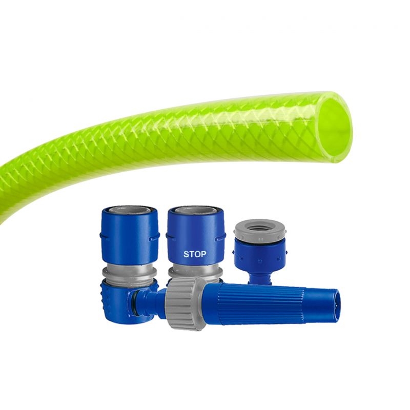 KIT MANGUERA REFORZADA 10MTS 15MM CON CONECTORES RAPIDOS